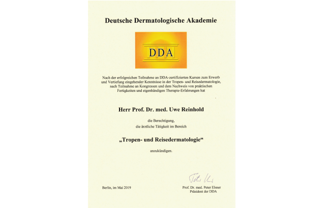 Zertifizierung zur Tropen- und Reisedermatologie